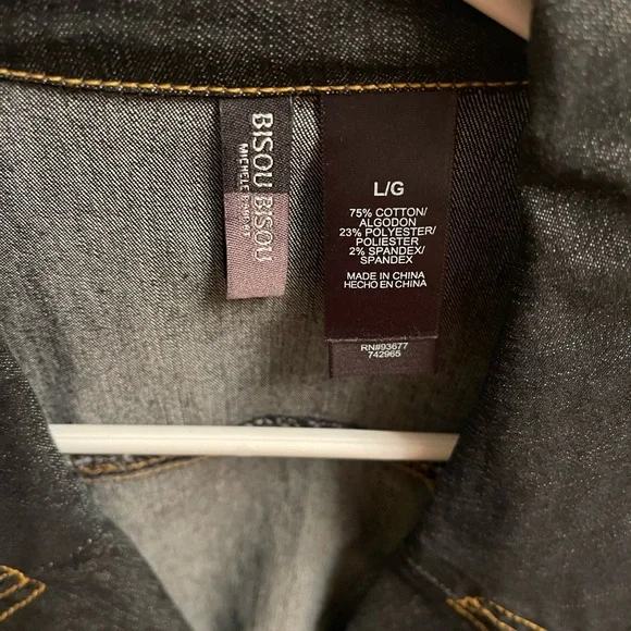 Stylish Dark Denim Coat size Large - Picture 2 of 3